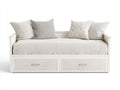 Sofás cama de madera 200 x 100 x 85 cm - Blanco-beige - 2 cajones y diseño moderno