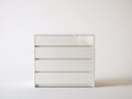 Cómodas de dormitorio de madera de ingeniería 80 x 40 x 85 cm - Blanco brillante - 4 cajones y diseño moderno