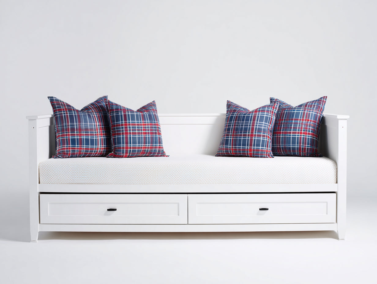 Sofás cama de madera 208 x 99 x 90 cm - blanco - 2 cajones y diseño funcional