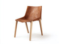 Sillas de comedor tapizadas 50 x 57 x 84 cm - Marrón coñac-roble natural - 1 silla de diseño moderno