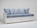 Sofás cama de madera 210 x 100 x 92 cm - blanco - 3 cajones de almacenamiento