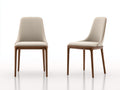 Sillas de comedor tapizadas 55x60x80 cm - color beige y marrón - diseño moderno con estructura de madera