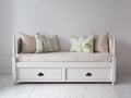 Sofás cama de madera 200 x 95 x 90 cm - Blanco - 2 cajones y estilo clásico