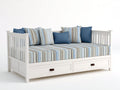 Sofás cama de madera 200x85x75 cm - color blanco y azul - diseño clásico con 2 cajones de almacenamiento