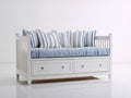 Sofás cama de madera 200 x 100 x 88 cm - Blanco-azul - 2 cajones y estilo costero