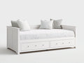 Sofás cama de madera 200x85x75 cm - color blanco - diseño moderno con 2 cajones de almacenamiento