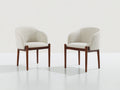 Sillas de comedor de madera 55x60x80 cm - color beige y marrón - diseño moderno con asiento tapizado