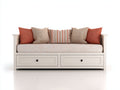 Sofás cama de madera 205 x 100 x 88 cm - blanco crema - 2 cajones de almacenamiento